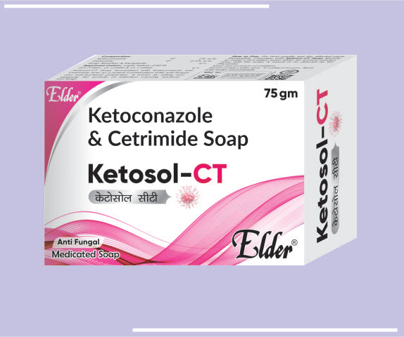 Ketosol Ct Soaps (10X75Gm) Ketoconazole 1%, Cetrimide 0.5% Soap By Elder