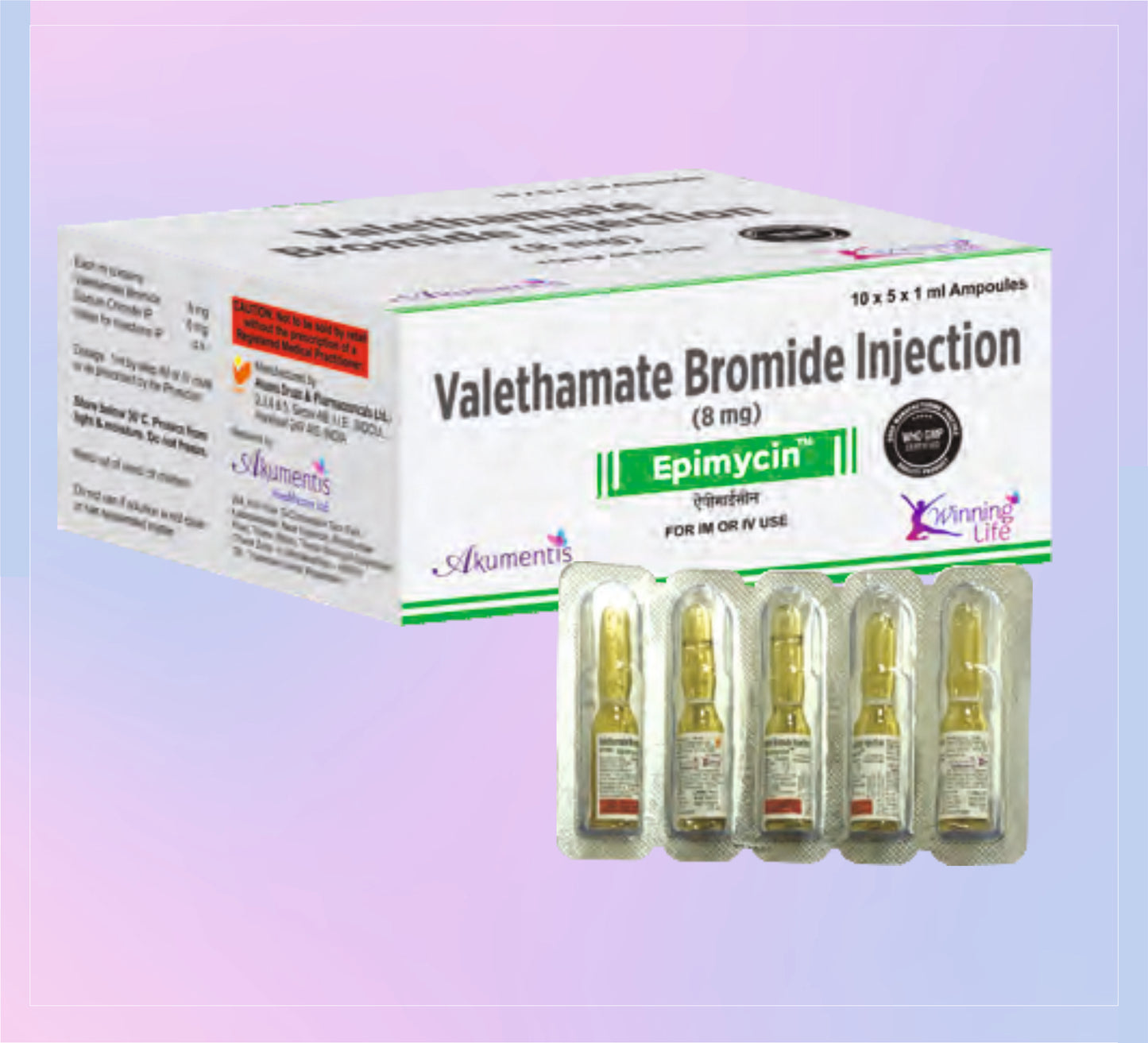 Epimycin Inj. 10x5x1m Valethamate 8 Mg by Akumentis