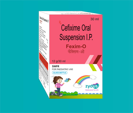 FEXIM-O 50 GLASS BOTTLE 
WITH WFI 30ml. ( Cefixime 50 mg ) by Zydus