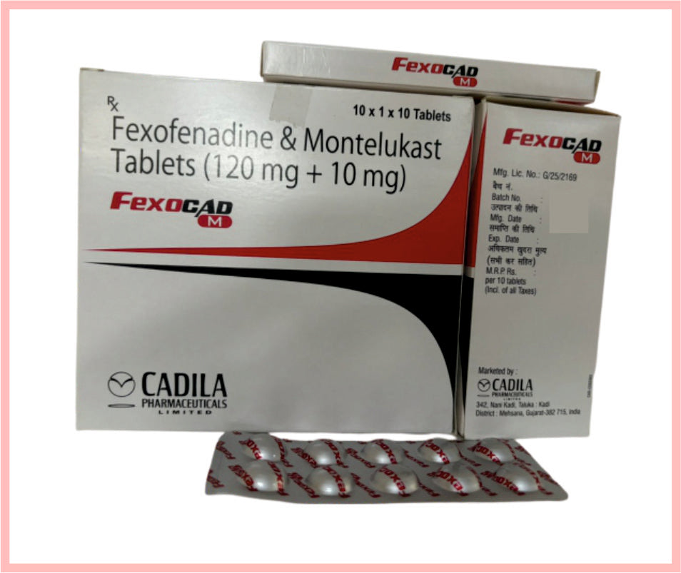 Fexocad M Tab 10X10 T 10 T ( Fexofenadine 120 Mg + Monelukast 10 Mg ) By Cadila