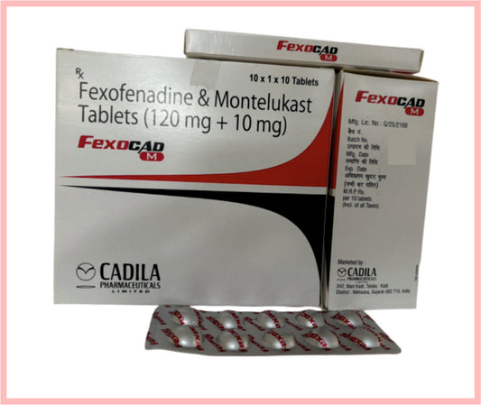 Fexocad M Tab 10X10 T 10 T ( Fexofenadine 120 Mg + Monelukast 10 Mg ) By Cadila