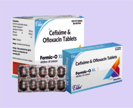FORMIC O XL TABS (200/100MG) 10'S ( Cefixime 200mg, Ofloxacin 100mg ) by Elder