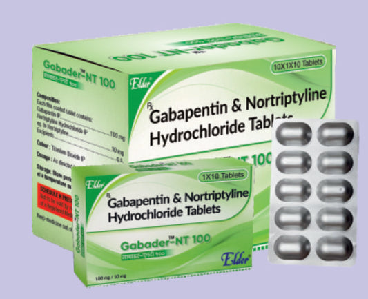 GABADER NT 100 (100/10) TABS 10'S 10'S ( Gabapen 100mg,Nortriptyline 10mg ) by Elder