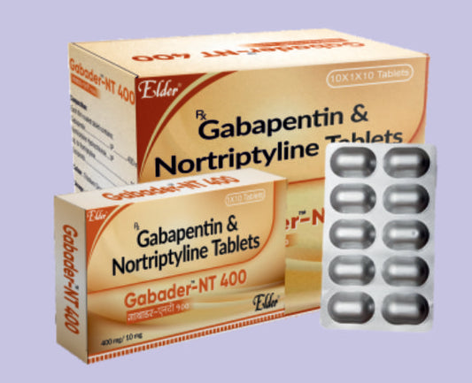 GABADER NT 400 TABS (400/10MG) 10'S ( Gabapentin 400mg,Nortriptyline 10mg ) by Elder
