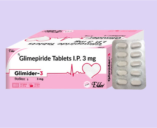 GLIMIDER 3 TABS 10'S ( Glimipride 3 MG 
 ) by Elder