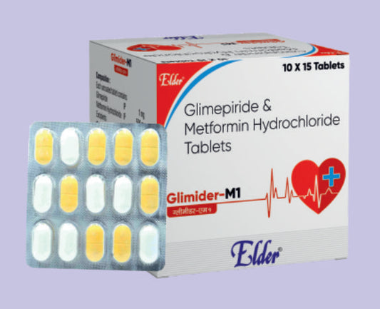 GLIMIDER M1 TABS (500/1 MG) 15'S ( Glimider 1mg,Metformin 500SR ) by Elder