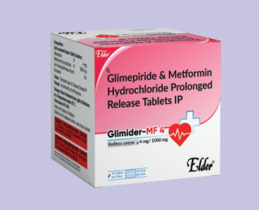 GLIMIDER MF 1000/4  TABS 10'S ( Metformin 1000 mg SR+Glimipride 4mg ) by Elder