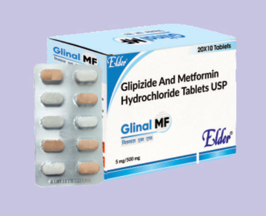 GLINAL MF TABS (5/500 MG) 10'S ( Glipizide 5mg,Metformin 500mg ) by Elder