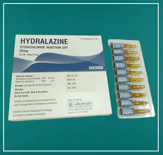 HYDRALAZINE INJ 20MG U.S.P 1 ML by Jackson
