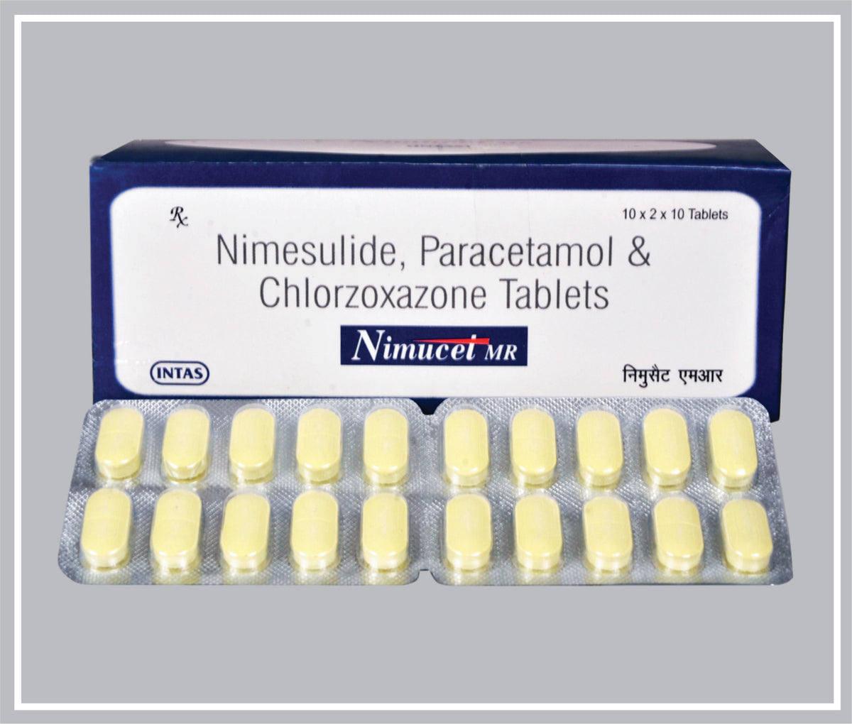 Nimucet-Mr 10 Tab (Nimesulide 100 Mg, Paracetamol 325 Mg, Chlorzoxazone 375 Mg Tab) By Intas