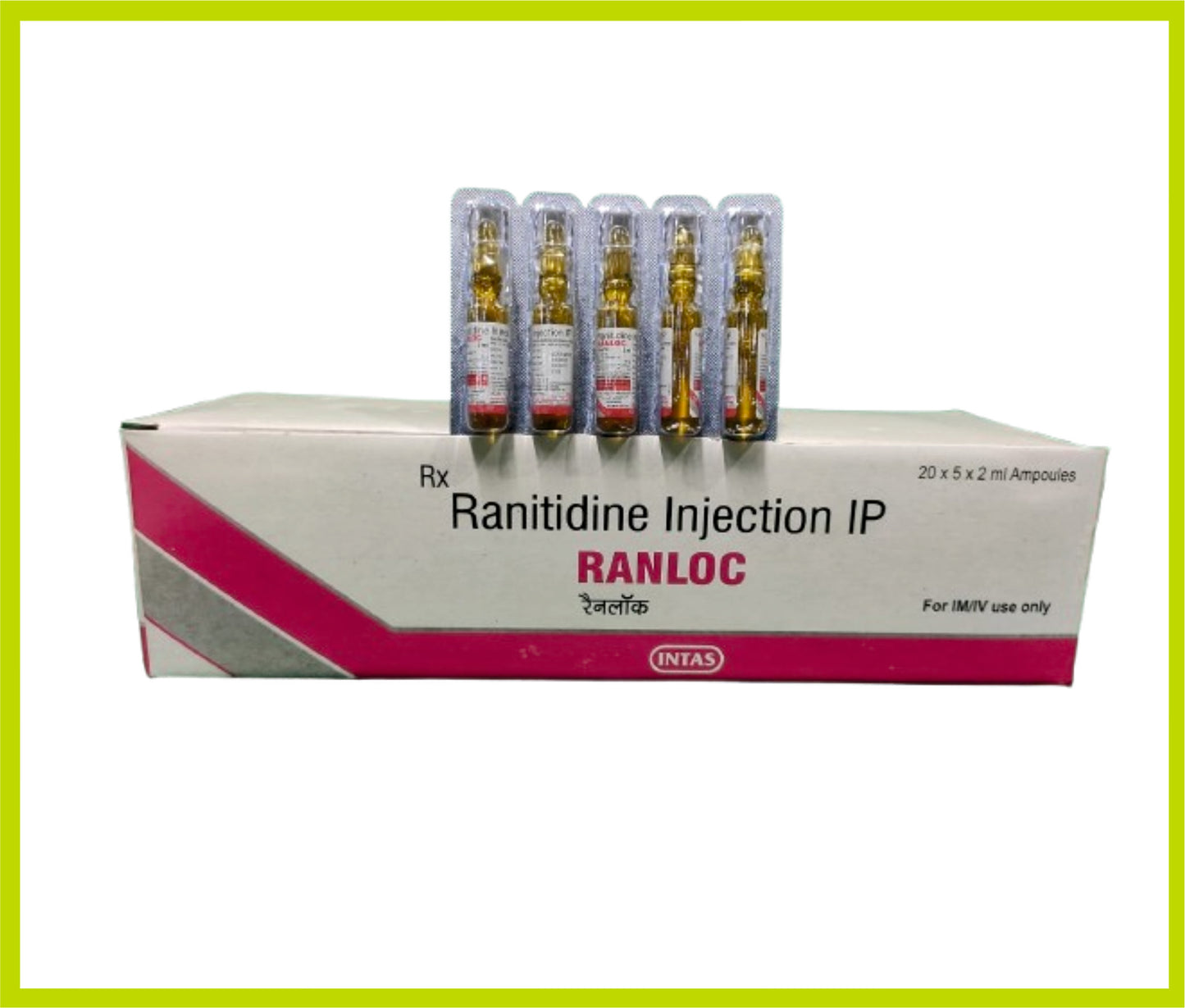 Ranloc Inj. 2Ml Amp Ranitidine 25 mg by Intas