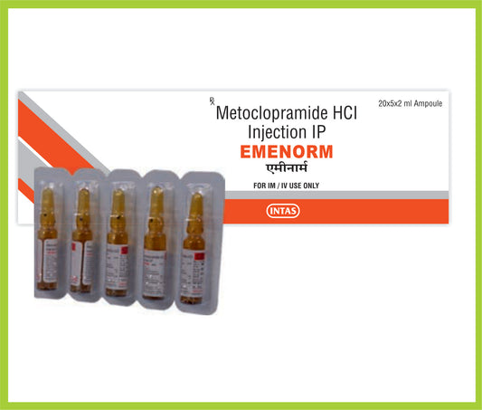 Emenorm Inj. 2Ml Amp. Metoclopramide 5 mg by Intas