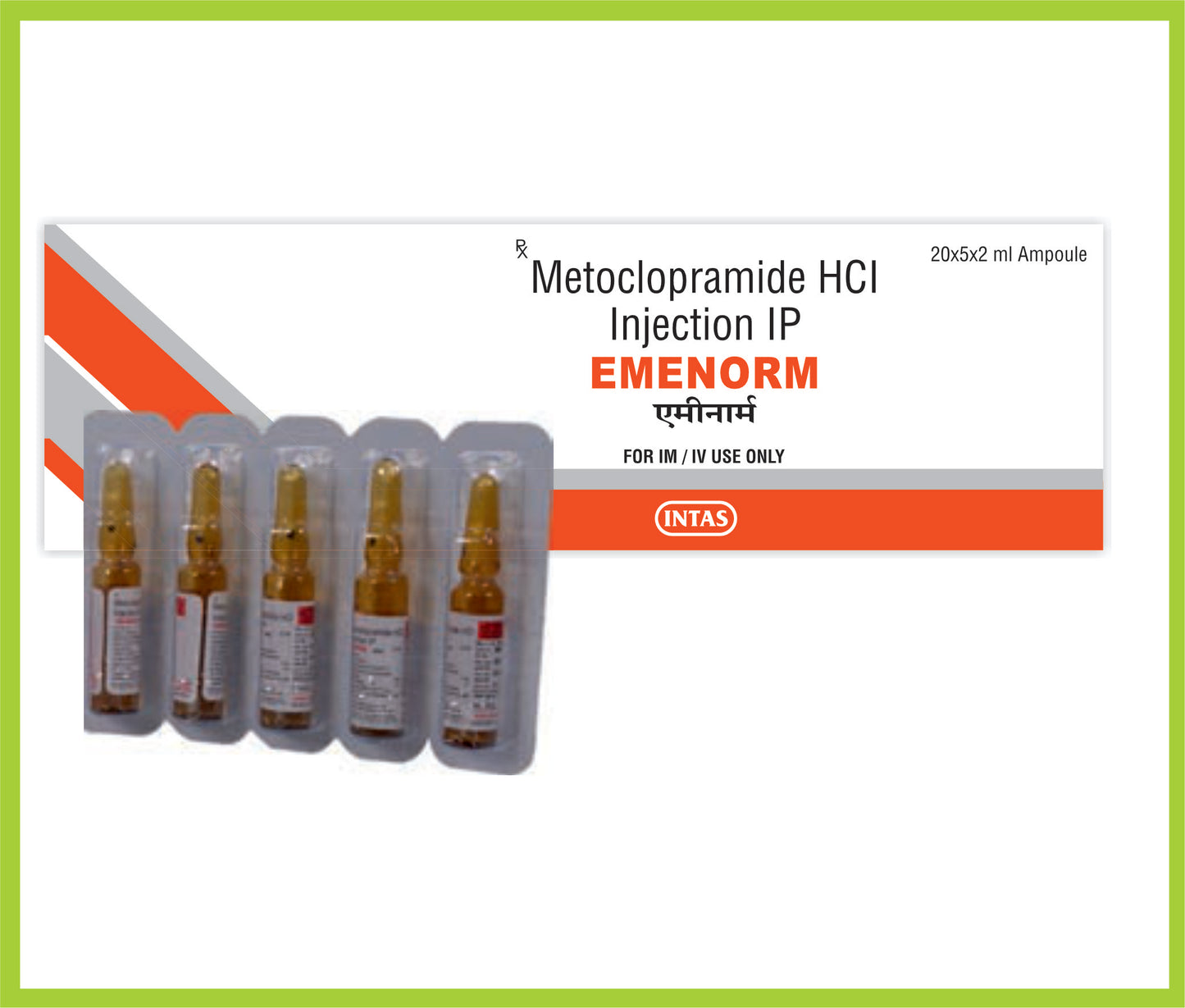 Emenorm Inj. 2Ml Amp. Metoclopramide 5 mg by Intas