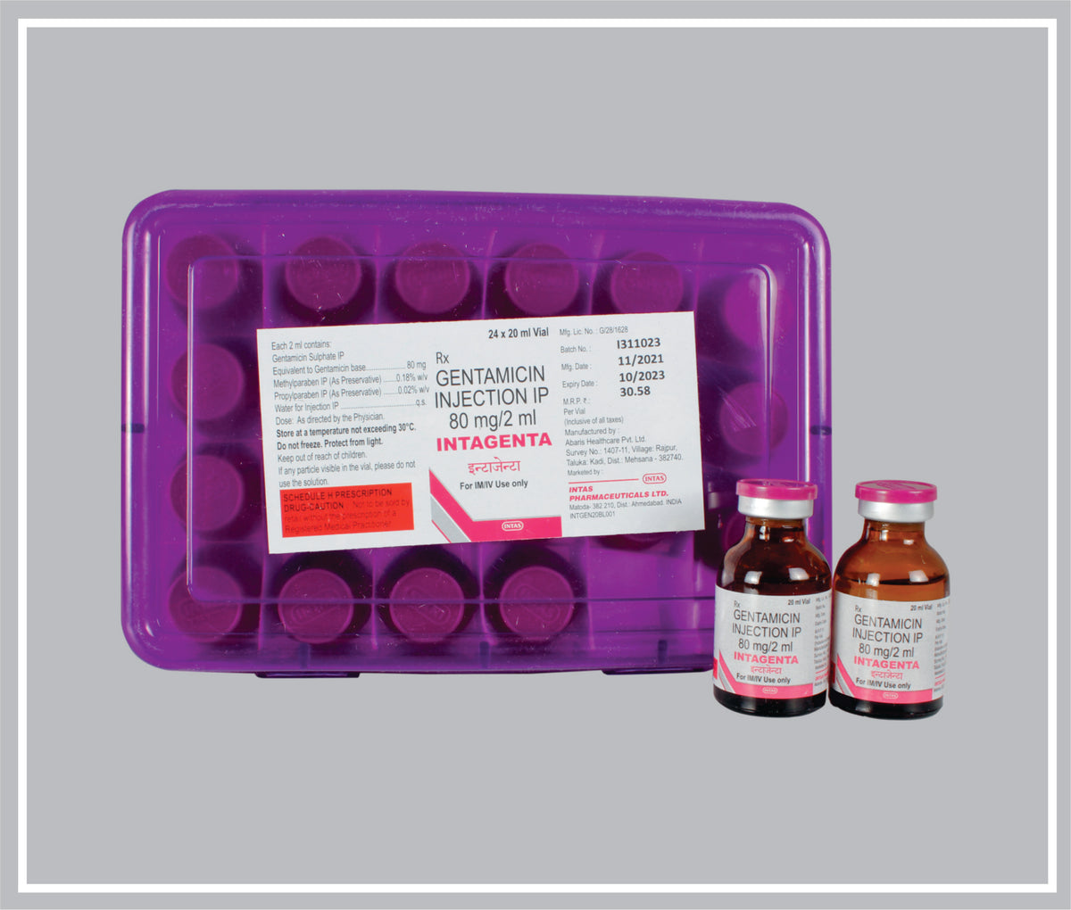 Intagenta Inj. 20Ml (Gentamicin 40 Mg/Ml Inj) By Intas