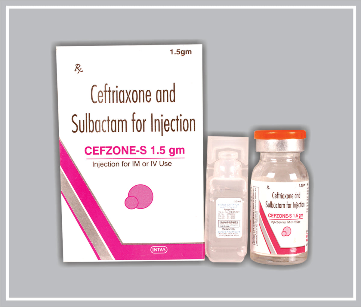 Cefzone-S 1500 Inj (Ceftriaxone 1000 Mg, Sulbactam 500 Mg Inj) By Intas