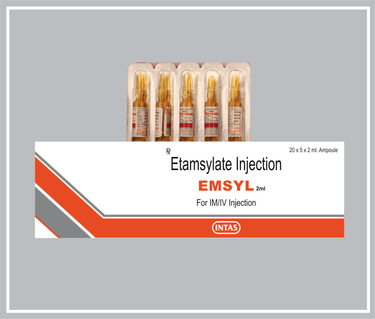Emsyl 2Ml Inj (Ethamsylate 125 Mg/Ml Inj) By Intas