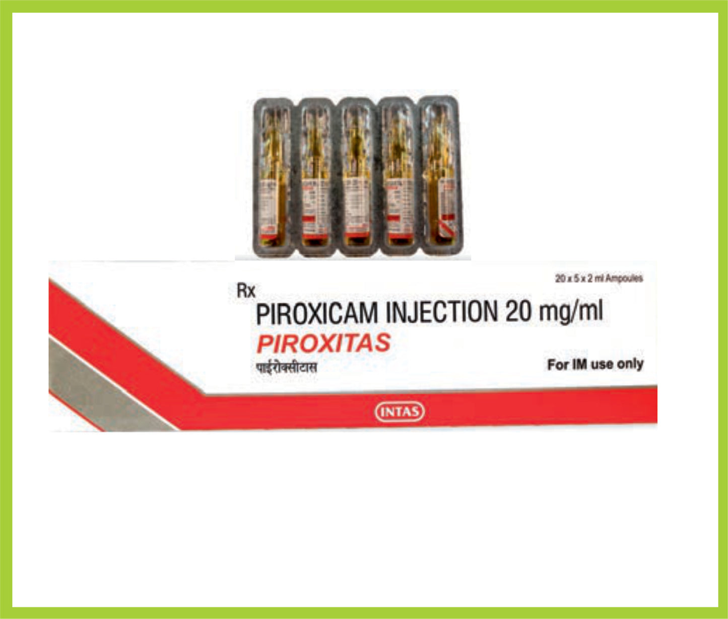 Piroxitas 2Ml Inj Piroxicam 20 mg by Intas