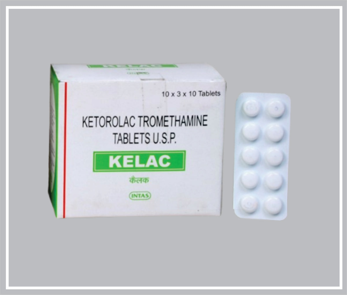Kelac 10 Tab (Ketorolac Tromethamine 10 Mg Tab) By Intas