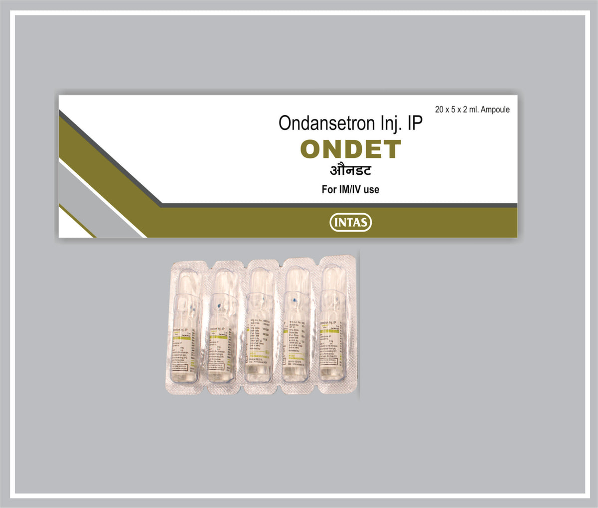 Ondet-2 Inj. 2Ml (Ondansetron Hydrochloride 2Mg /Ml ) By Intas