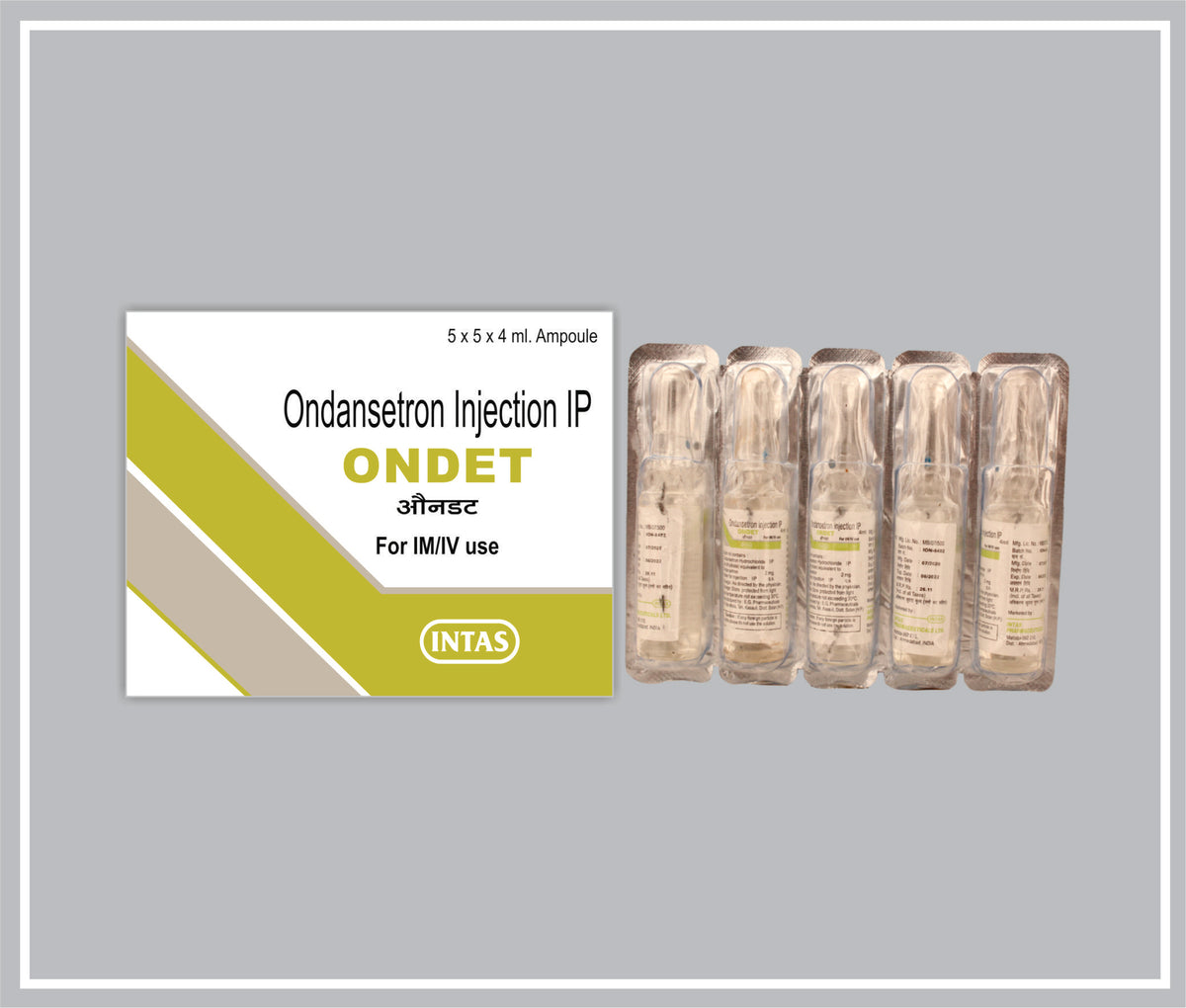 Ondet-4 Inj. 4Ml (Ondansetron 2 Mg/Ml Inj) By Intas