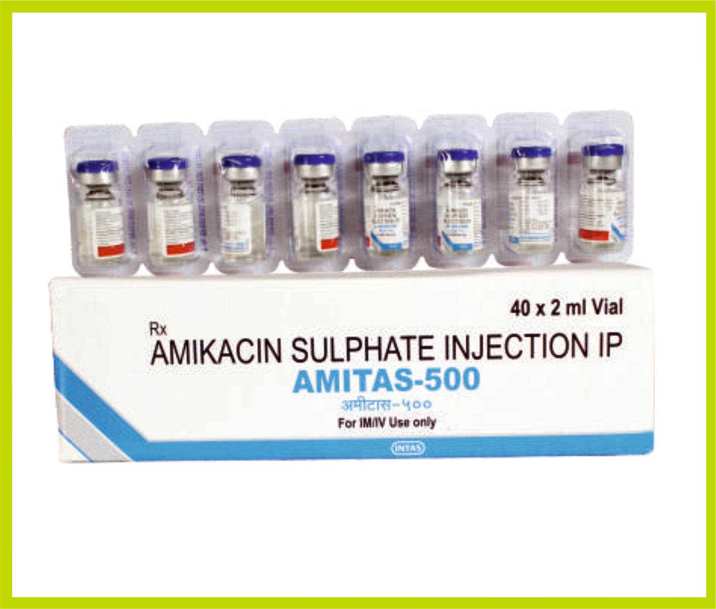 Amitas-500 Inj 2Ml Amikacin 500 mg by Intas