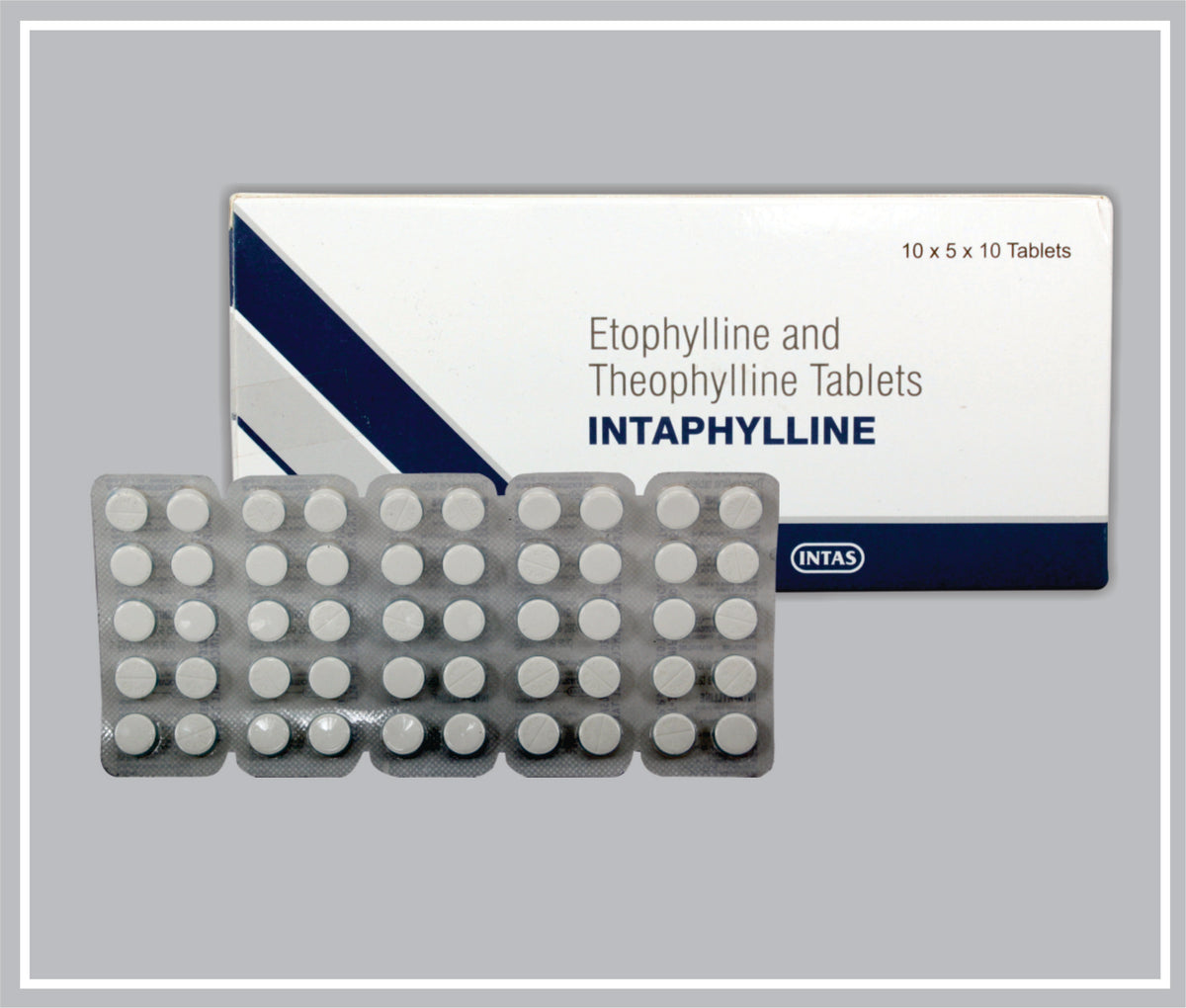 Intaphylline 10 Tab (Etophylline 77Mg + Theophylline Hydrate 23Mg ) By Intas