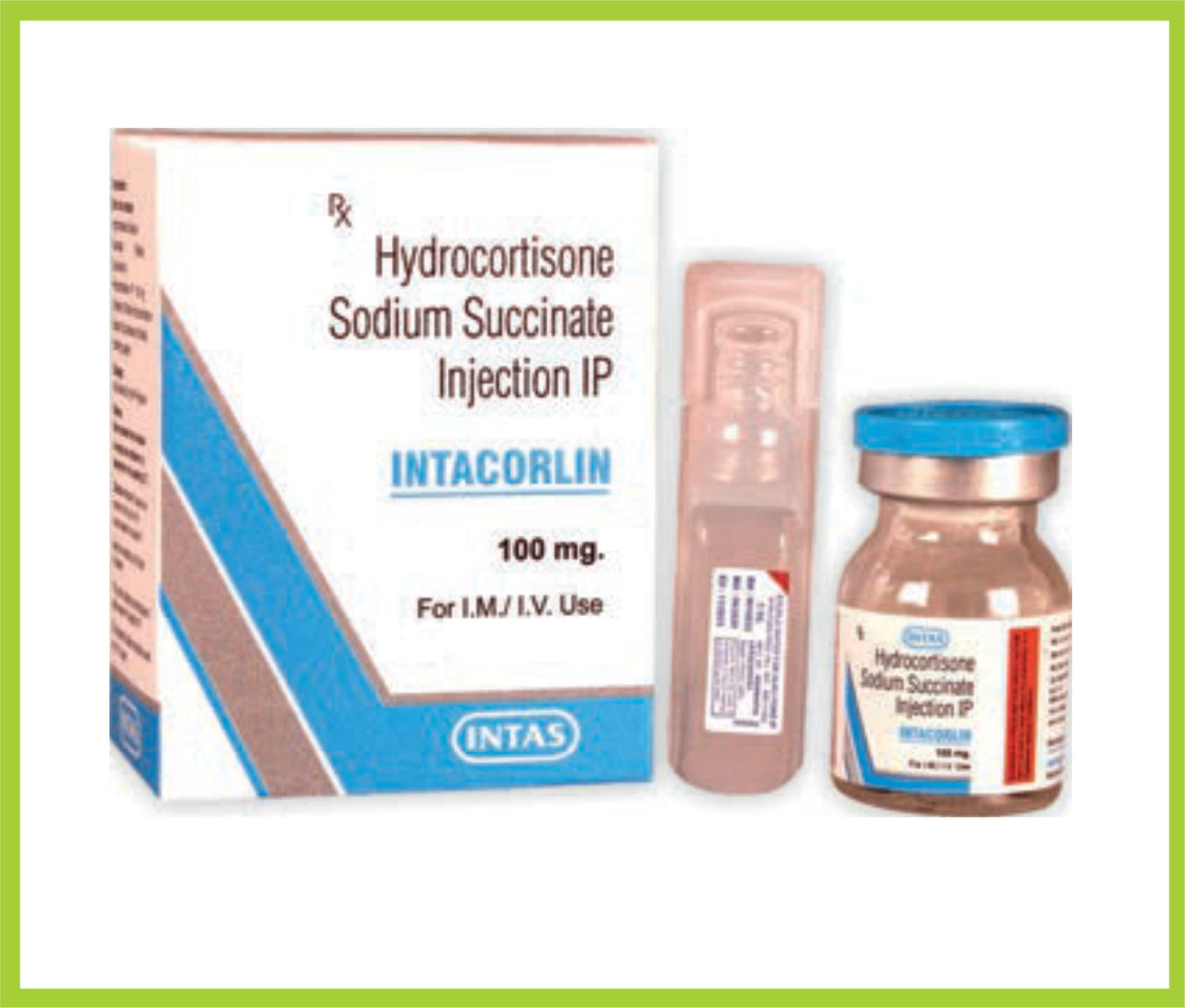 INTACORLIN 100MG INJ (Hydrocortisone Sodium Succinate 100 mg) by Intas
