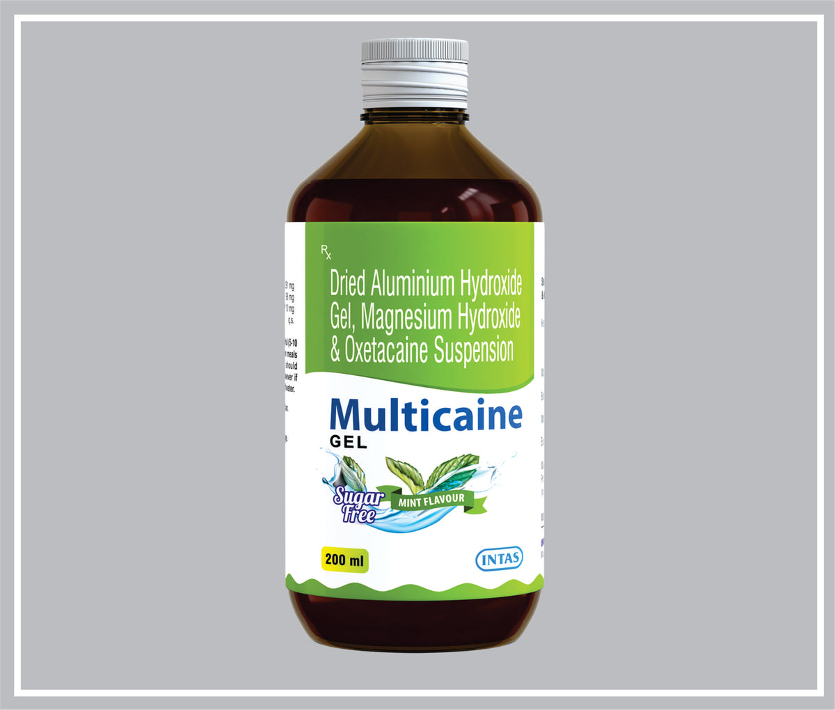 Multicaine Gel 200 Ml (Dried Aluminium Hydroxide 291 Mg, Magnesium Hydroxide 98 Mg, Oxetacaine 10 Mg Gel) By Intas