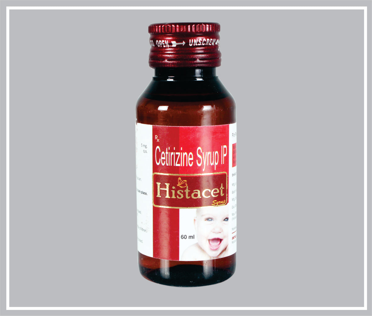 Histacet Sus. 60 Ml (Cetirizine 5 Mg/5 Ml Susp) By Intas