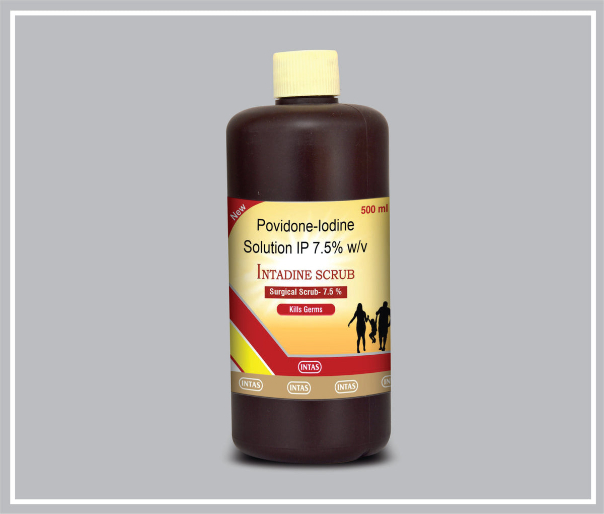 Intadine Scrub 500Ml (Povidone Iodine 7.5% W/V Scrub) By Intas