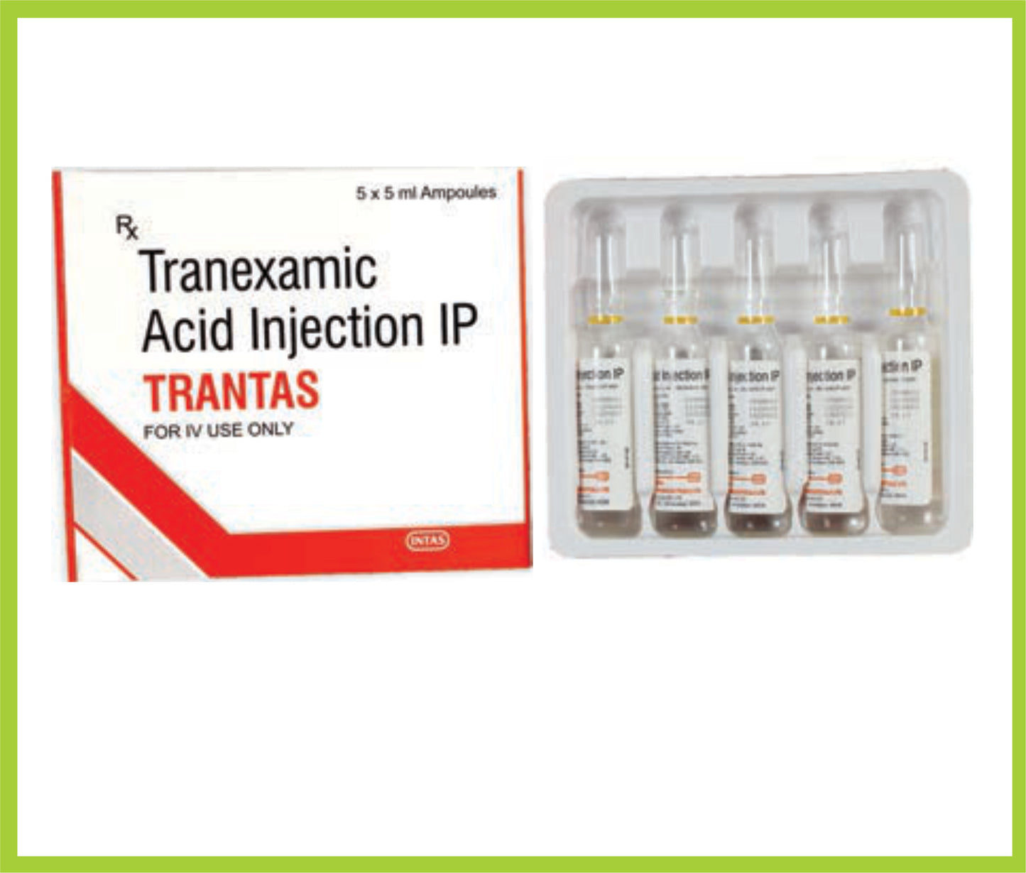 Trantas 5Ml Amp. Tranexamic Acid 500 mg by Intas