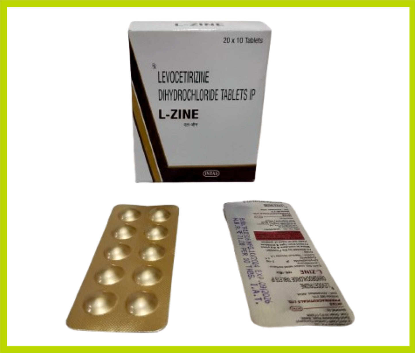 L- ZINE 10 TAB (Levocetirizine Dihydrochloride 5 mg) by Intas