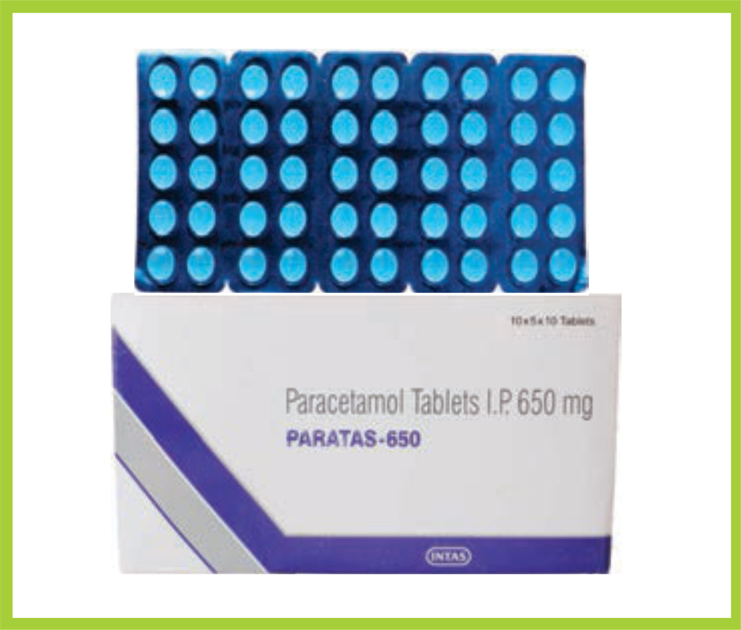 Paratas 650 10 Tab Paracetamol 650 mg by Intas