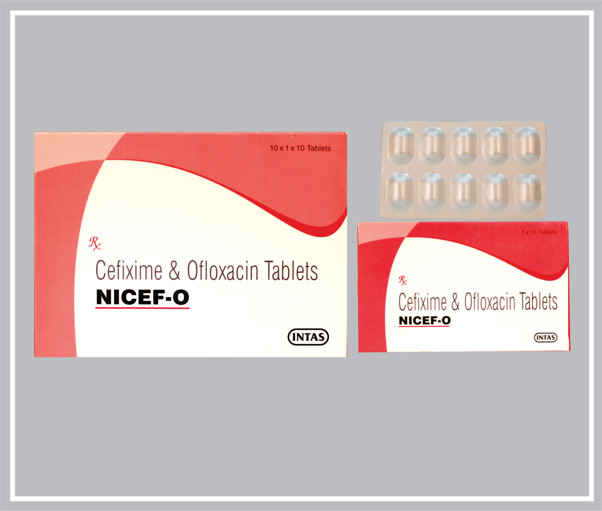 Nicef-O 10 Tab (Cefixime 200 Mg, Ofloxacin 200 Mg Tab) By Intas