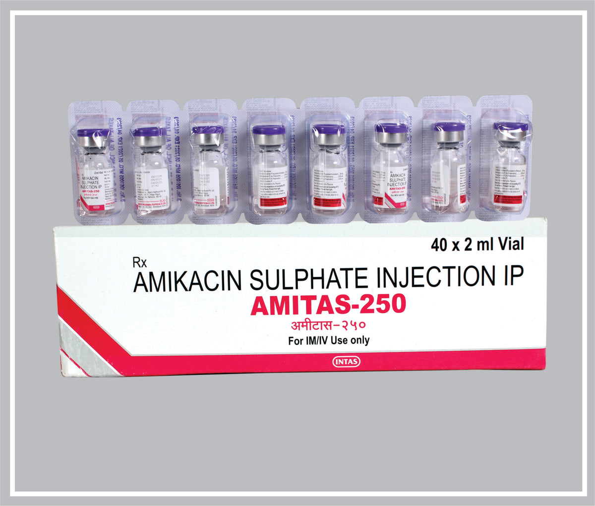 Amitas 250 Inj 2 Ml (Amikacin 250 Mg/2 Ml Inj) By Intas