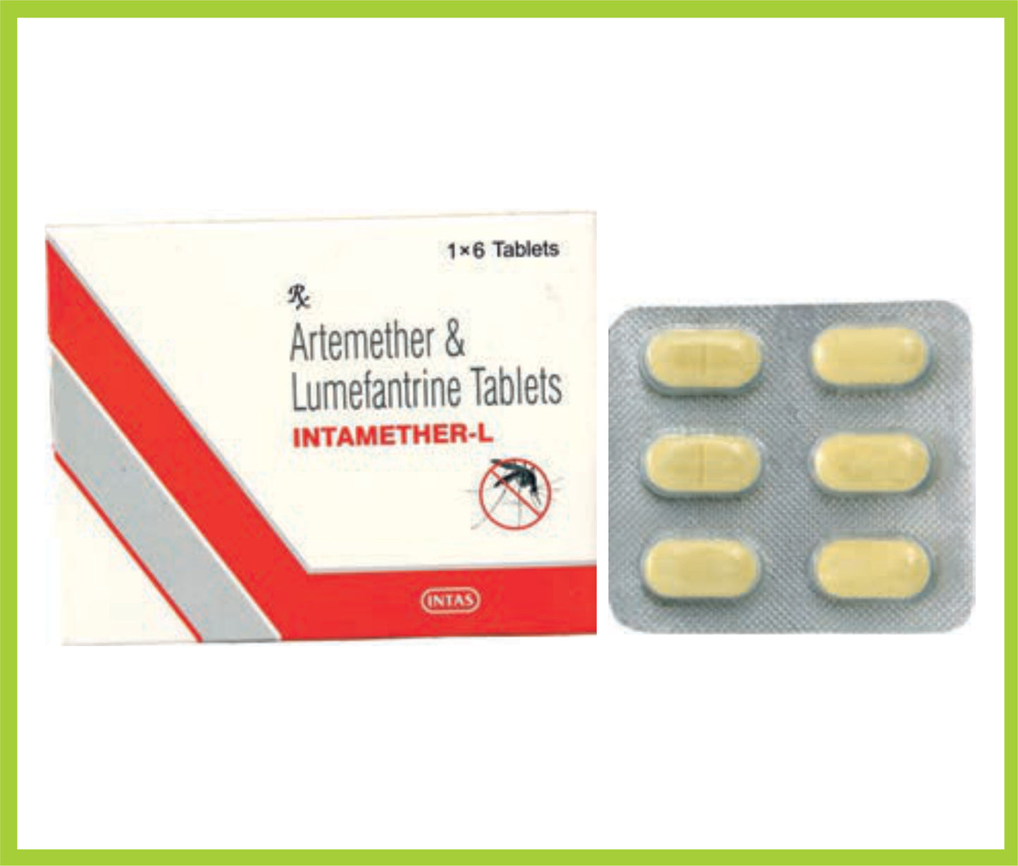 Intamether-L 6 Tab (Arteether 80 Mg, Lumefantrine 480 Mg Uncoated Tab) By Intas