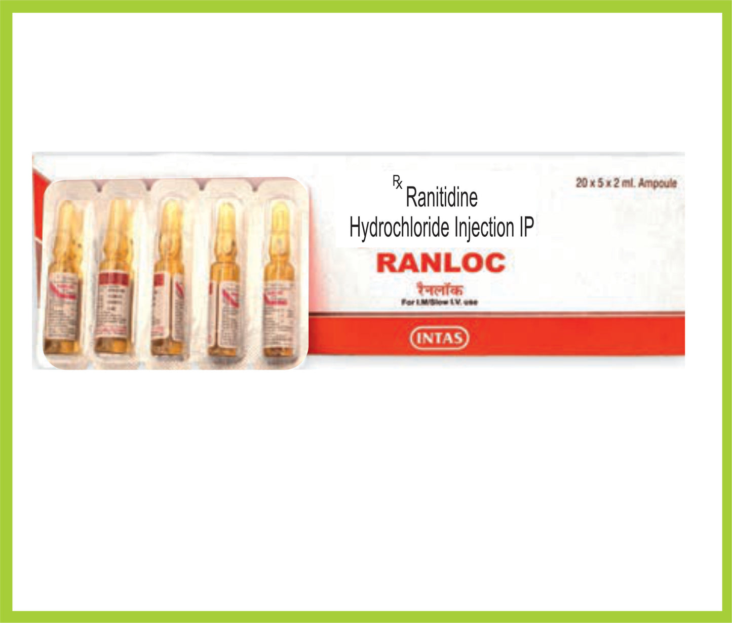 Ranitas Inj 2 Ml Ranitidine 25 mg by Intas