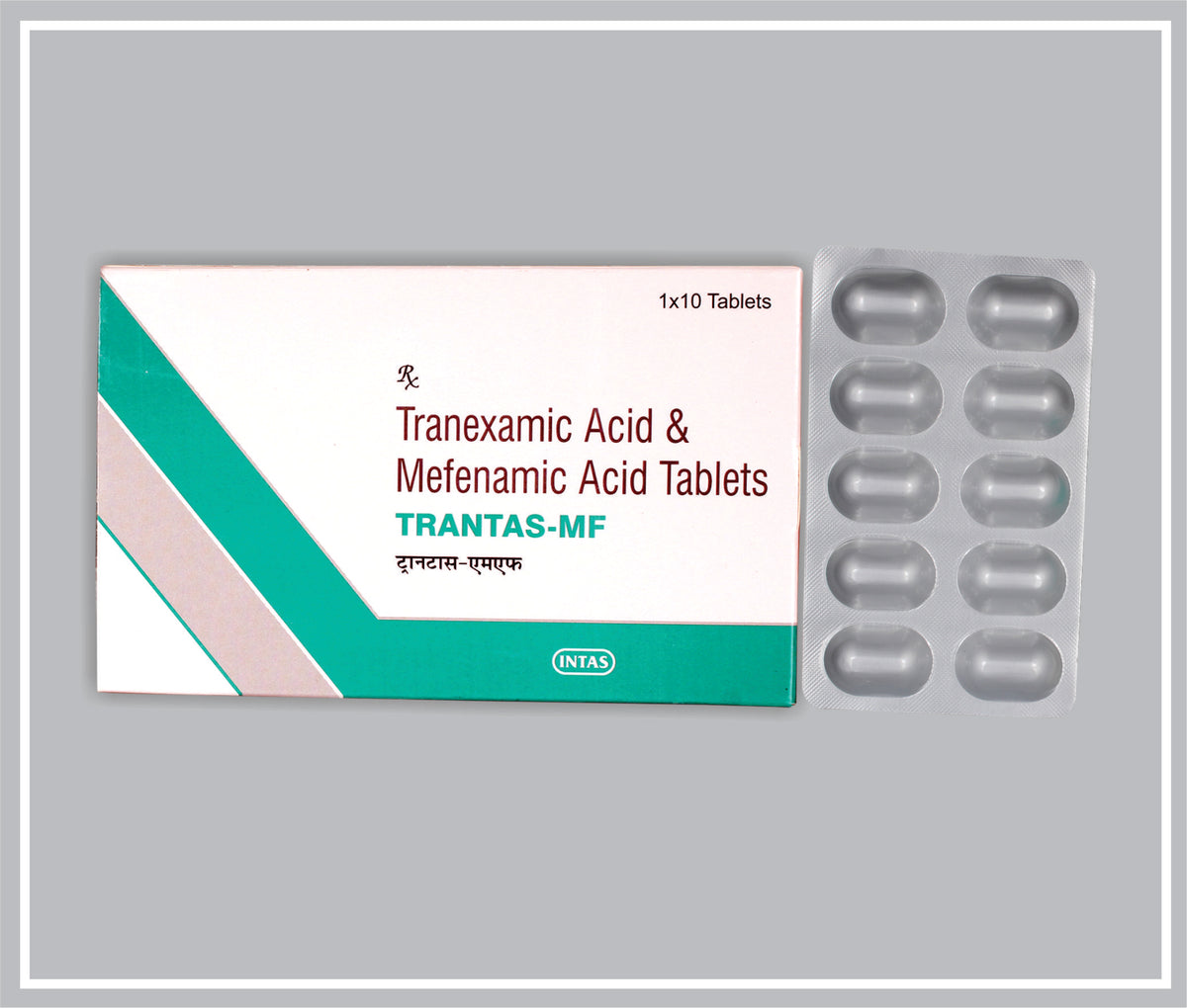Trantas- Mf 10 Tab (Tranexamic Acid 500 Mg, Mefenamic Acid 250 Mg Tab) By Intas