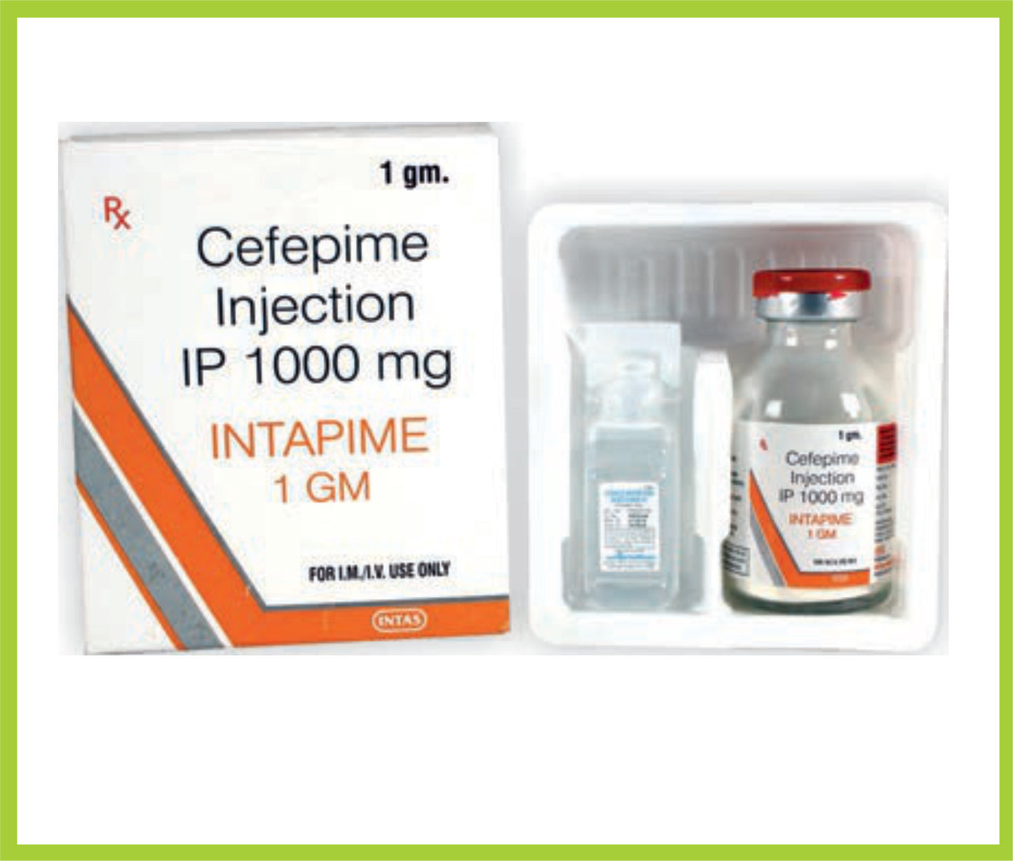 Intapime Inj 1 Gm Cefepime Hydrochloride 1000 mg by Intas