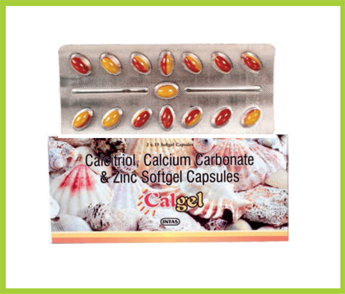Calgel 15 Cap Calcitriol 0.25 mcg + Calcium 200 mg + Zinc 7.5 mg by Intas