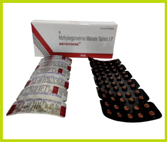 Methygene 10 Tab Methyl Ergometrine Maleate 0.125 mg by Intas