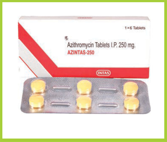 Azintas 250 6 Tab Azithromycin 250 mg by Intas
