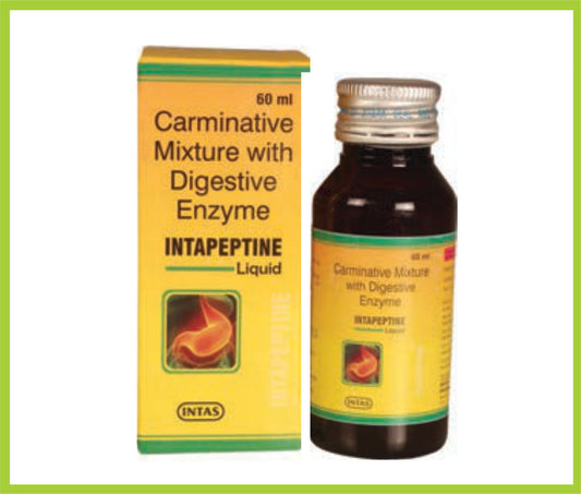 Intapeptine Syrup 60 Ml Alpha Amylase 100 mg + Papain 50 mg by Intas