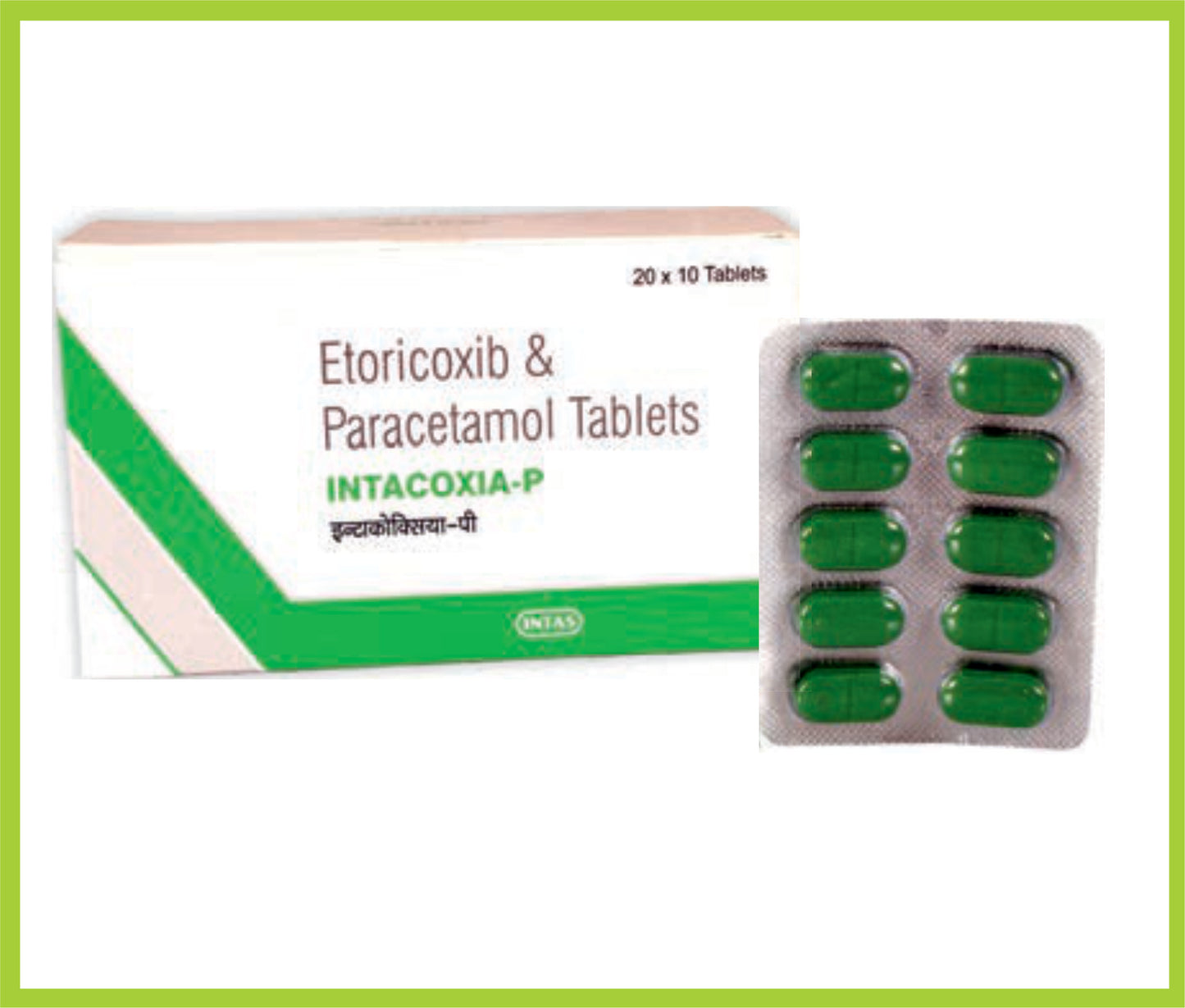 INTACOXIA - P 10 TAB (Etoricoxib 60 mg + Paracetamol 325 mg) by Intas