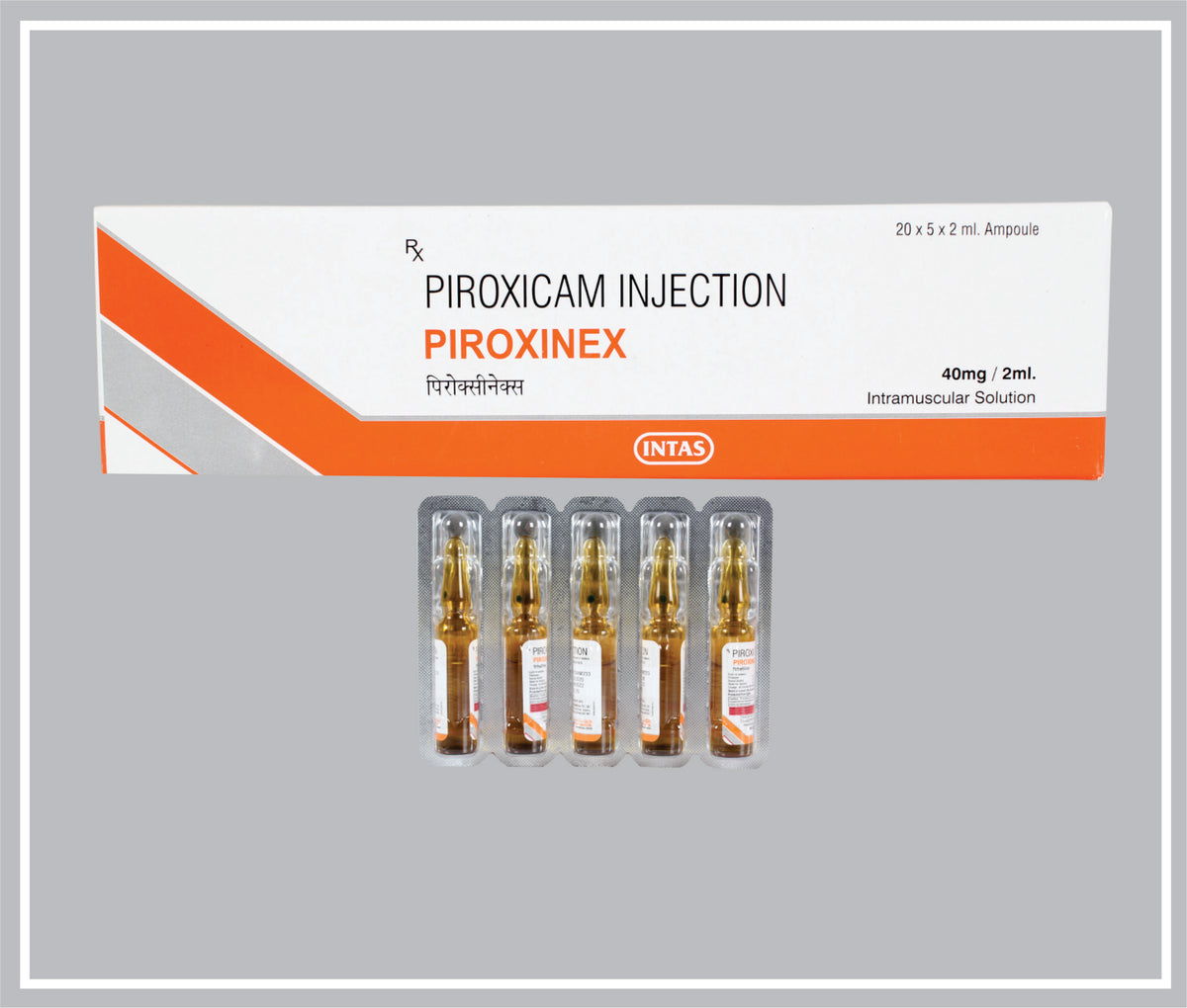 Piroxinex 2 Ml (Piroxicam 20 Mg/Ml Inj) By Intas