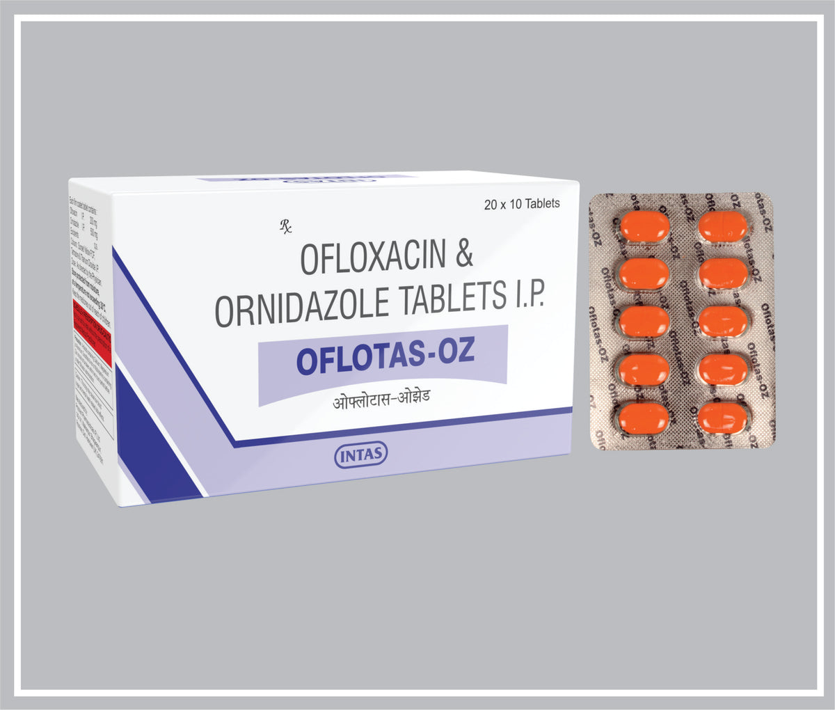 Oflotas-Oz 10 Tab (Ofloxacin 200 Mg, Ornidazole 500 Mg Tab) By Intas