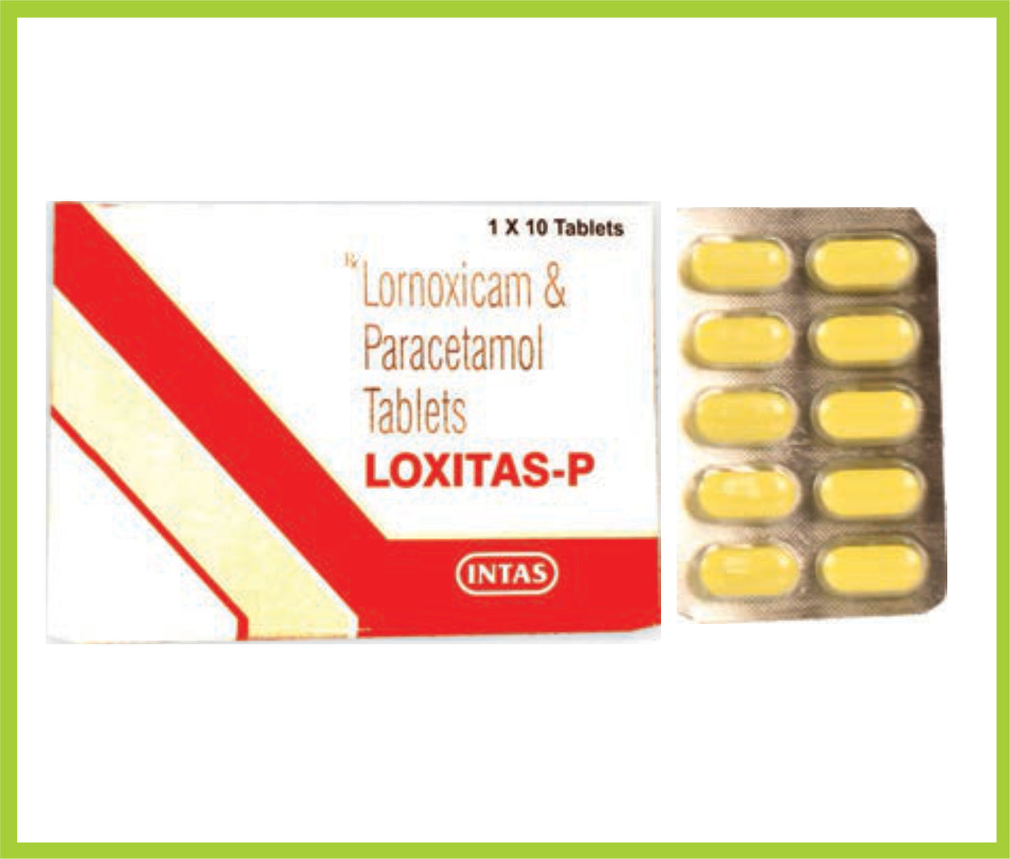 Loxitas-P 10 Tab Lornoxicam 8 mg + Paracetamol 325 mg by Intas