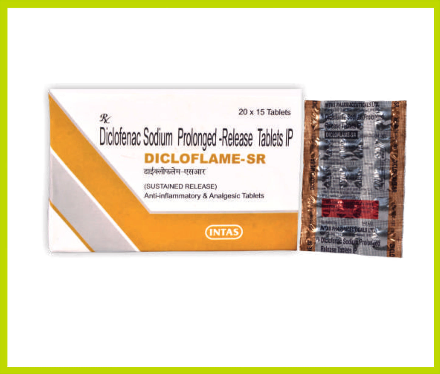 DICLOFLAME SR 15 TAB (Diclofenac Sodium 100 mg) by Intas