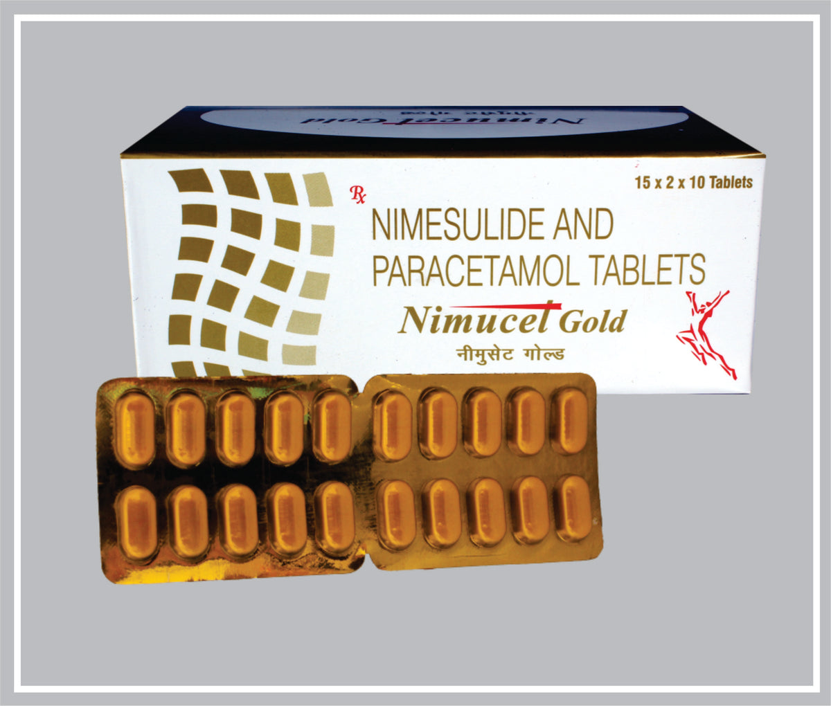 Nimucet Gold Tab (30X10 Tab) (Nimesulide 100 Mg, Paracetamol 325 Mg Tab) By Intas