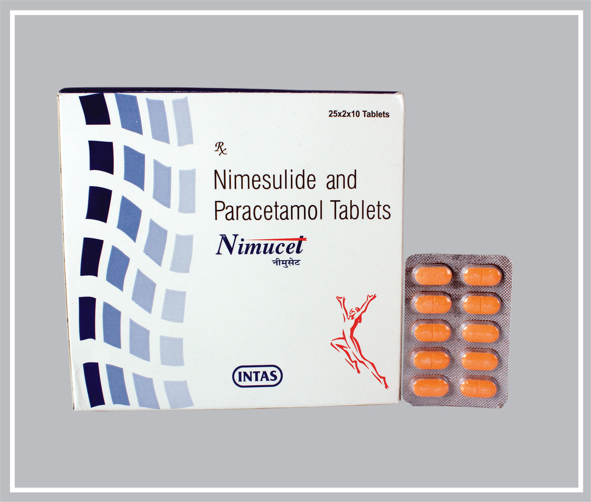 Nimucet 10 Tab (50X10 Tab) (Nimesulide 100 Mg, Paracetamol 325 Mg Tab) By Intas